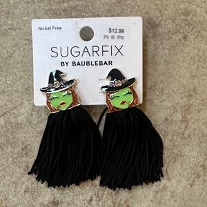 SUGARFIX by BaubleBar Witch Earrings - Black and Green